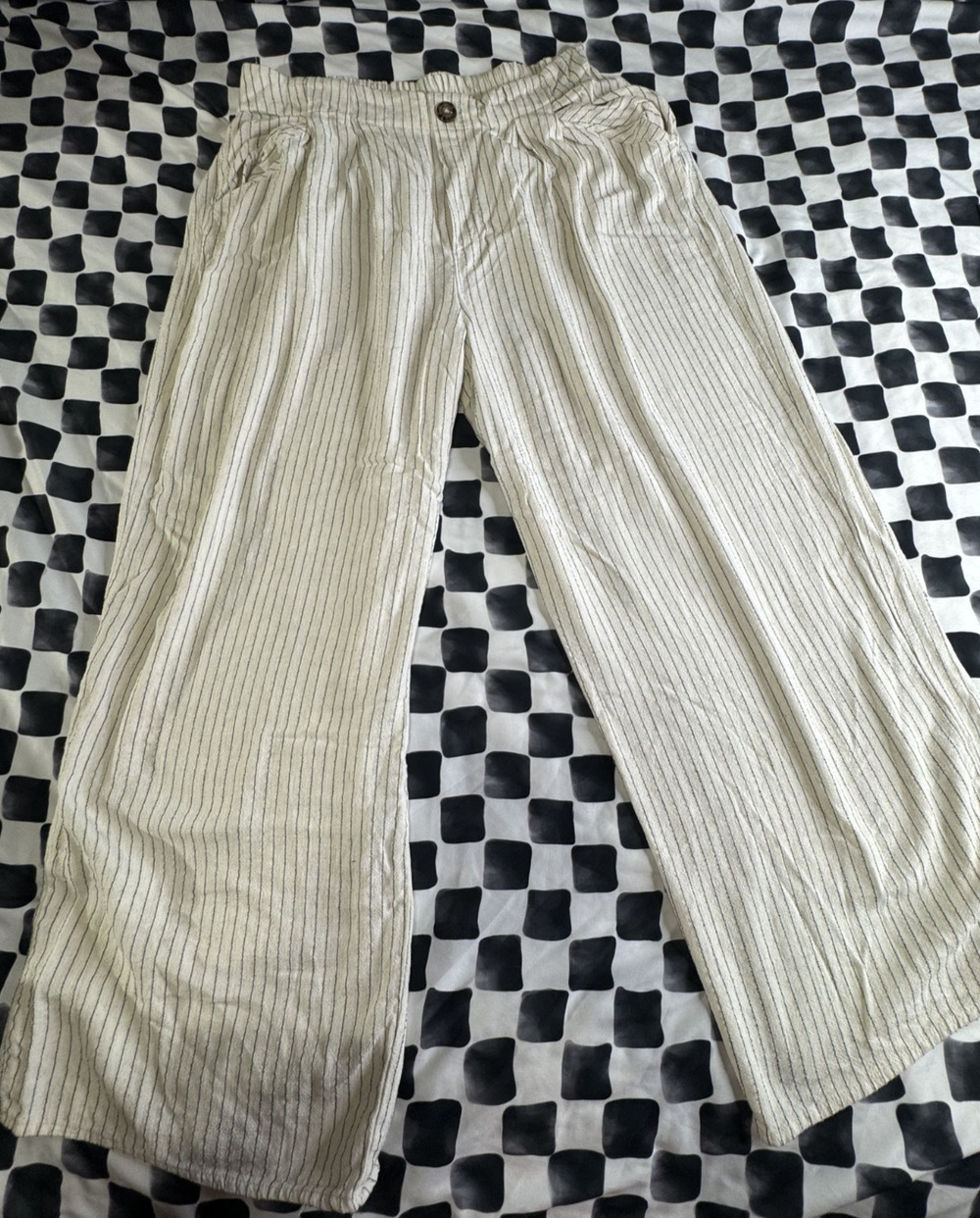 Sienna Sky Womens XL Striped Wide Leg Pants Elastic Waist Pull On Flowy